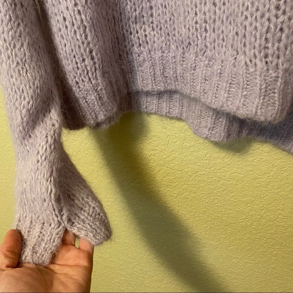 Free People lavender alpaca/wool sweater sz S - Picture 3 of 4